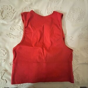 Urban Outfitters Red Ribbed Tank Top